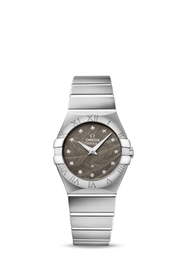 Omega Constellation Quartz 27 Brushed Stainless Steel / Grey Feather